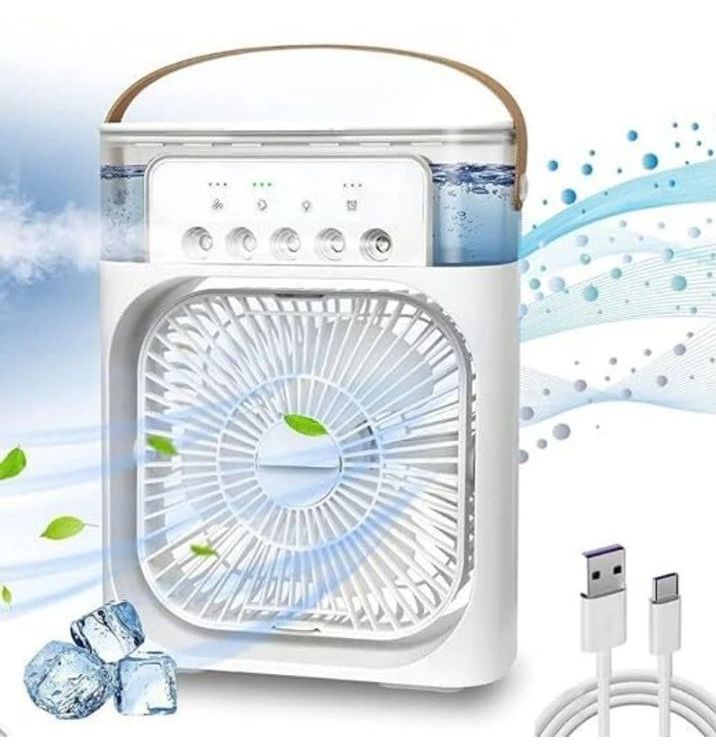 Portable air conditioner cooler with 7-colour LED light