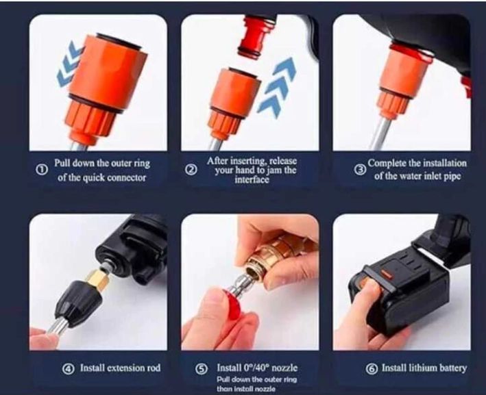 48V Car washing Kit, Portable Pressure Washer with, Rechargeable | Cordless Pressure Washer Gun |  (Double Battery)