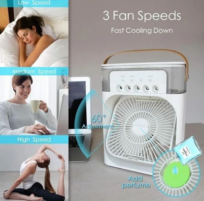 Portable air conditioner cooler with 7-colour LED light